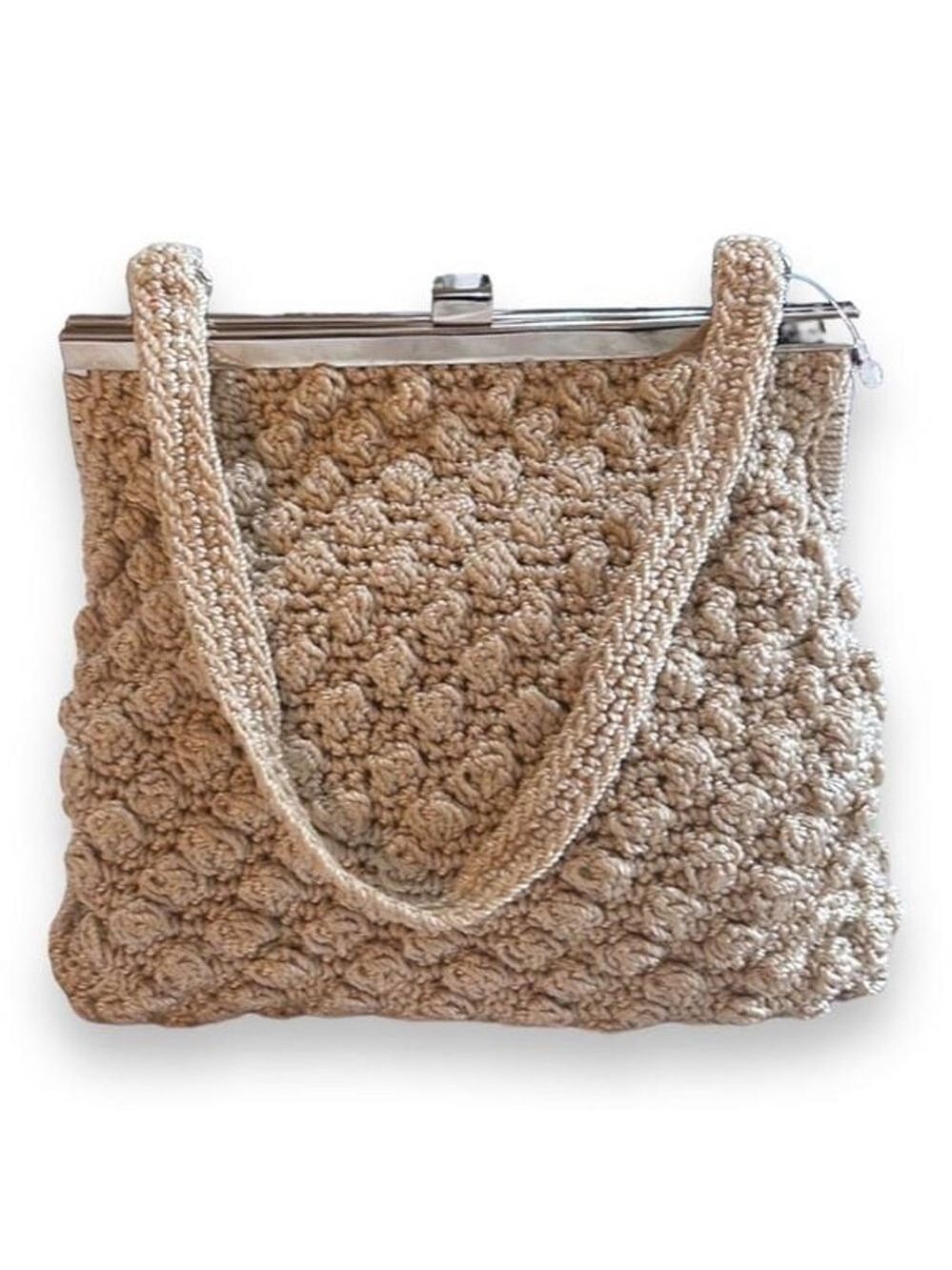 Handmade Light Beige Crochet Purse. Never used!